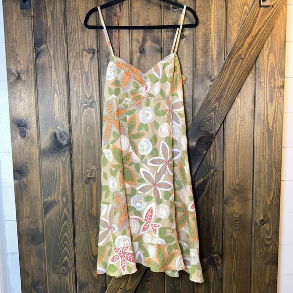 Putumayo Floral Midi Linen Dress - Picture 1 of 7